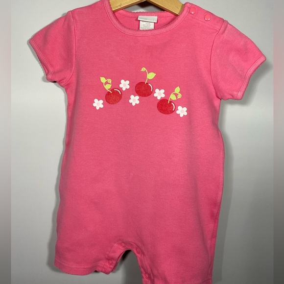 Sears Baby Girls Pink Cherry Print Romper 24 M - Picture 6 of 6
